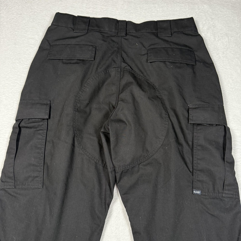 5.11 Tactical Pants Mens XL Long Black Cargo Ripstop Drawstring Cuffs Reinforced - Picture 7 of 16